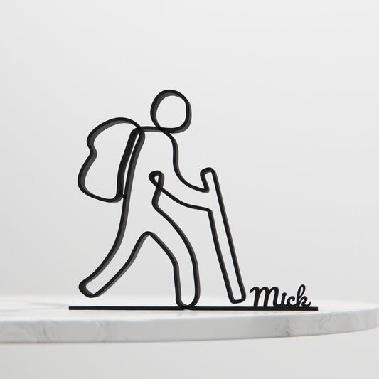 Hiker - Customized Line Art Figure