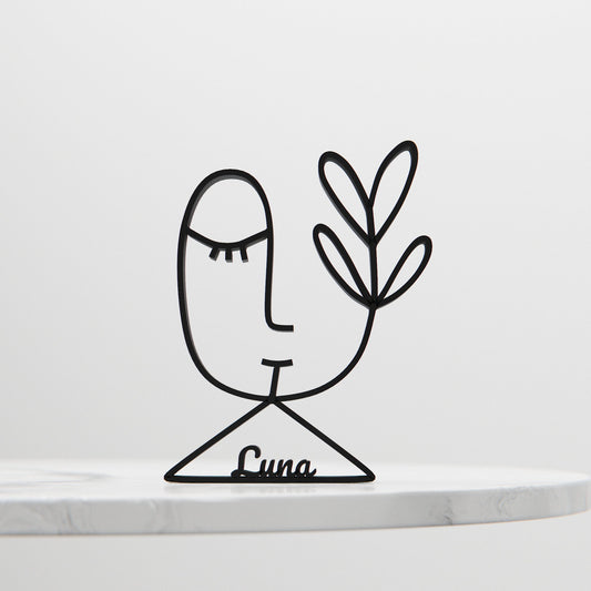 Flower Woman - Customized Line Art Figure