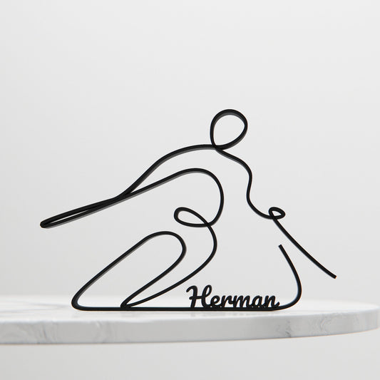 Skier - Customized Line Art Figure