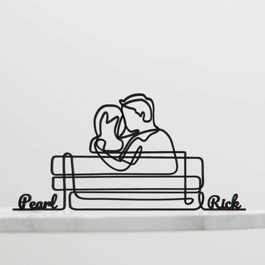 Romantic Couple - Customized Line Art Figure