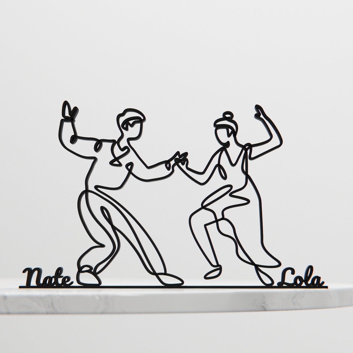 Lindy Hop Dancers 02 - Customized Line Art Figure