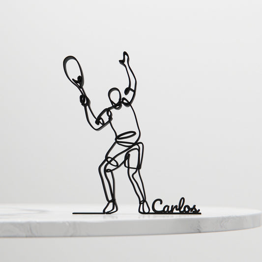 Tennis Player - Customized Line Art Figure