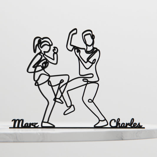 Lindy Hop Dancers 03 - Customized Line Art Figure