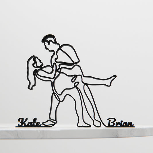 Dancing Couple - Customized Line Art Figure