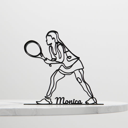 Female Tennis Player - Customized Line Art Figure -Minimalist