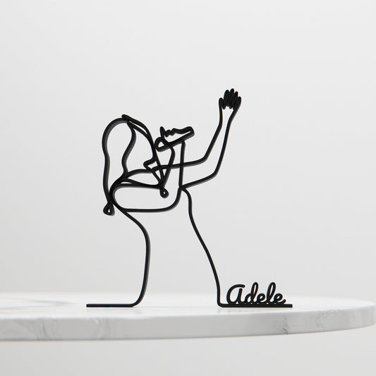 Female Vocalist - Customized Line Art Figure