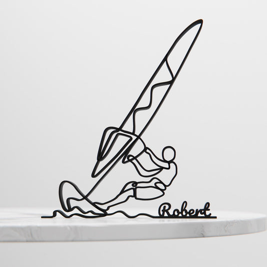 Windsurfer - Customized Line Art Figure