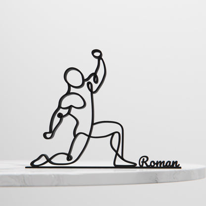 Wrestler - Customized Line Art Figure