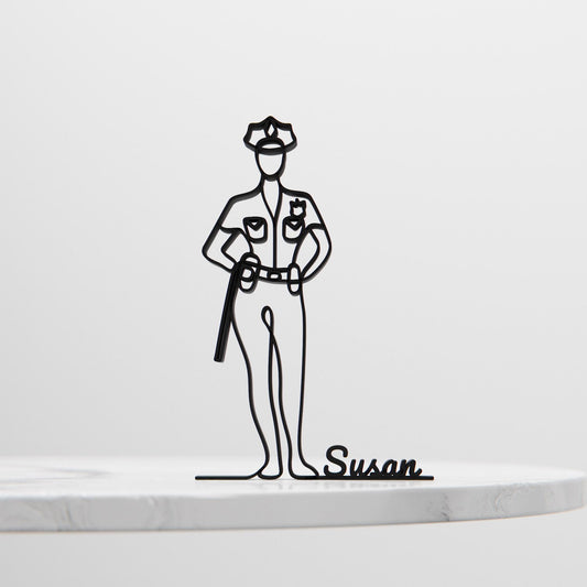 Police Woman/Police Officer - Customized Line Art Figure