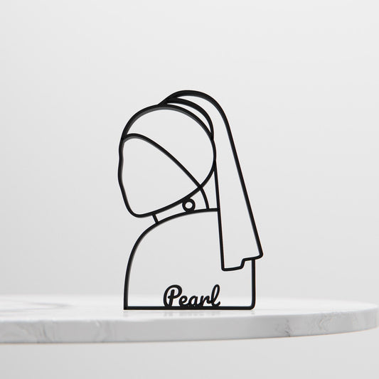 Girl With a Pearl Earring - Customized Line Art Figure