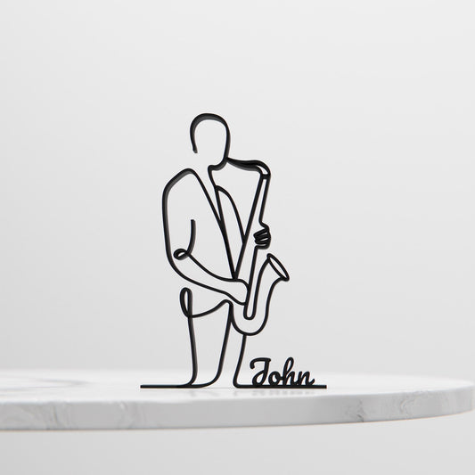 Saxophonist 02 - Customized Line Art Figure