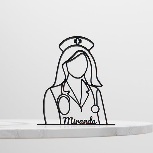 Nurse - Customized Line Art Figure