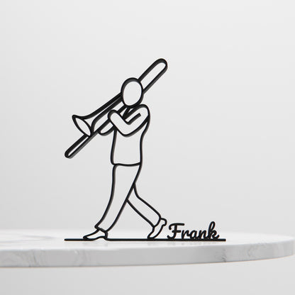 Trombone Player - Customized Line Art Figure