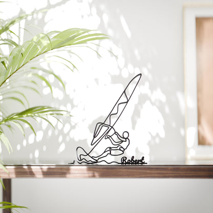 Windsurfer - Customized Line Art Figure