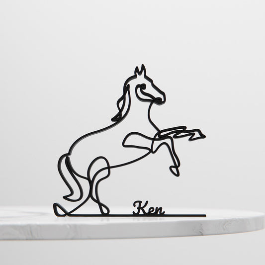 Prancing Horse - Customized Line Art Figure