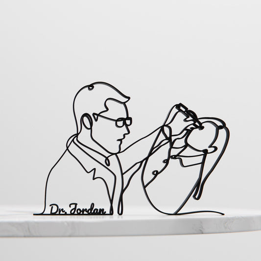 Ophthalmologist Ocular Sonographer - Customized Line Art Figure