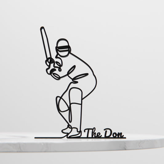 Cricketer/Cricket Player - Customized Line Art Figure