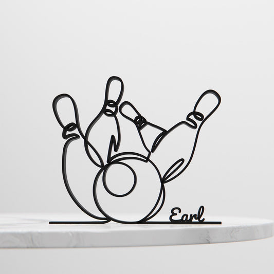 Bowling - Customized Line Art Figure