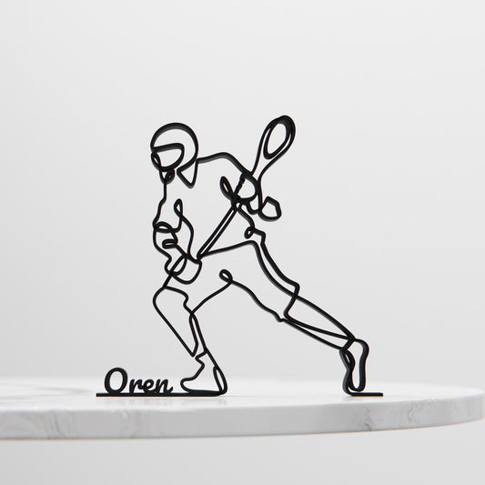 Lacrosse Player - Customized Line Art Figure