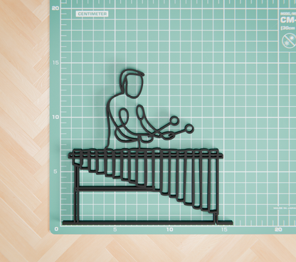 Marimba Player - Customized Line Art Figure