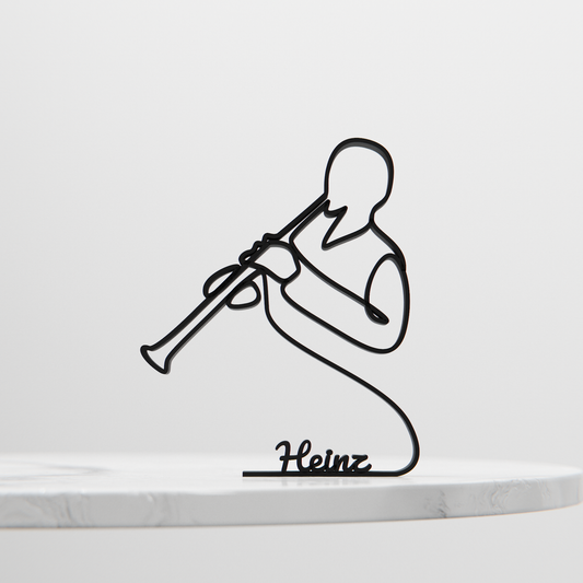 Oboe Player - Customized Line Art Figure