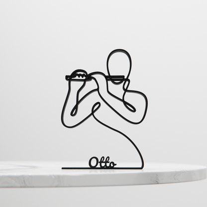 Piccolo Player - Customized Line Art Figure