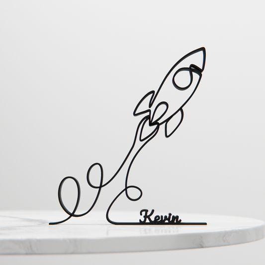 Launching Rocket - Customized Line Art Figure