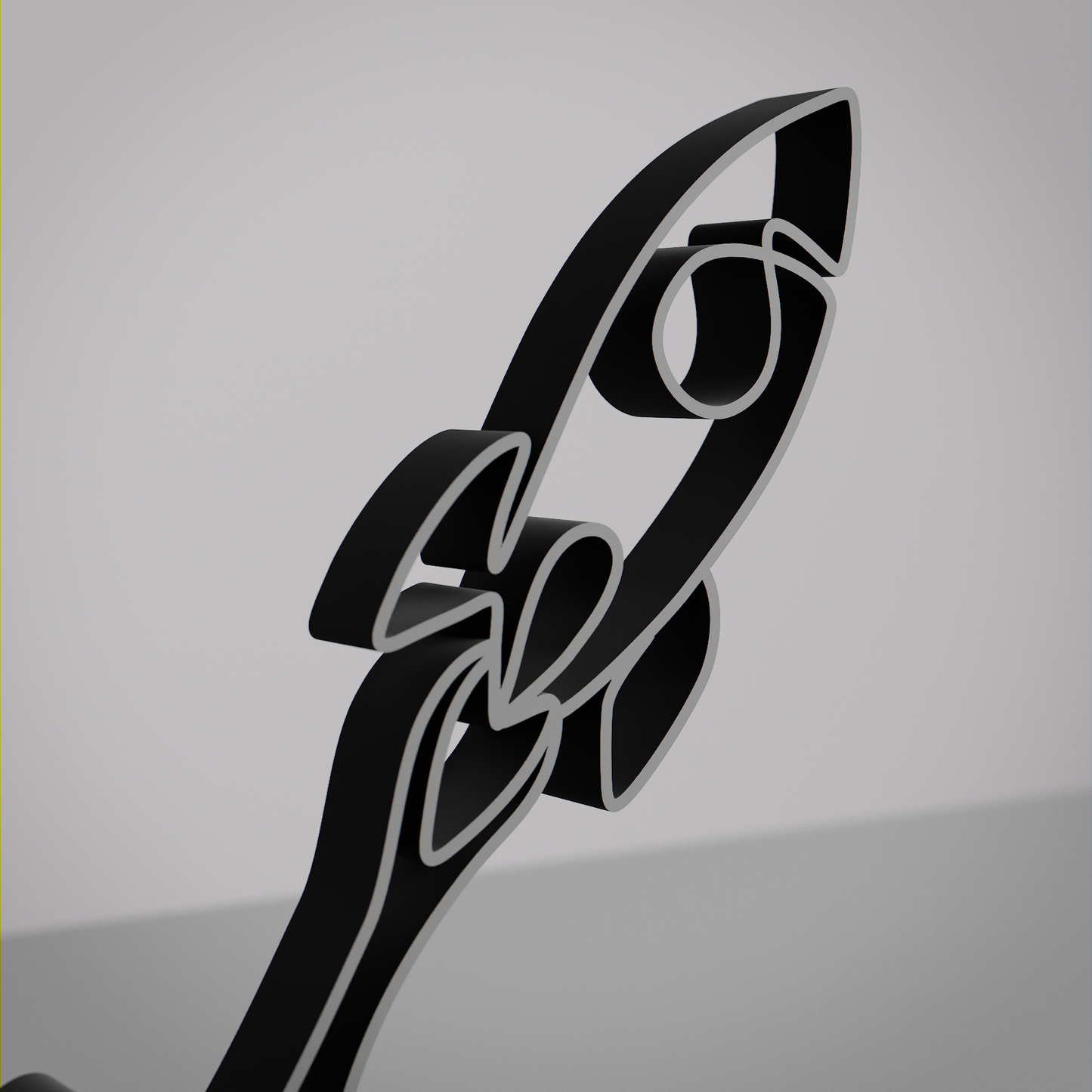 Launching Rocket - Customized Line Art Figure