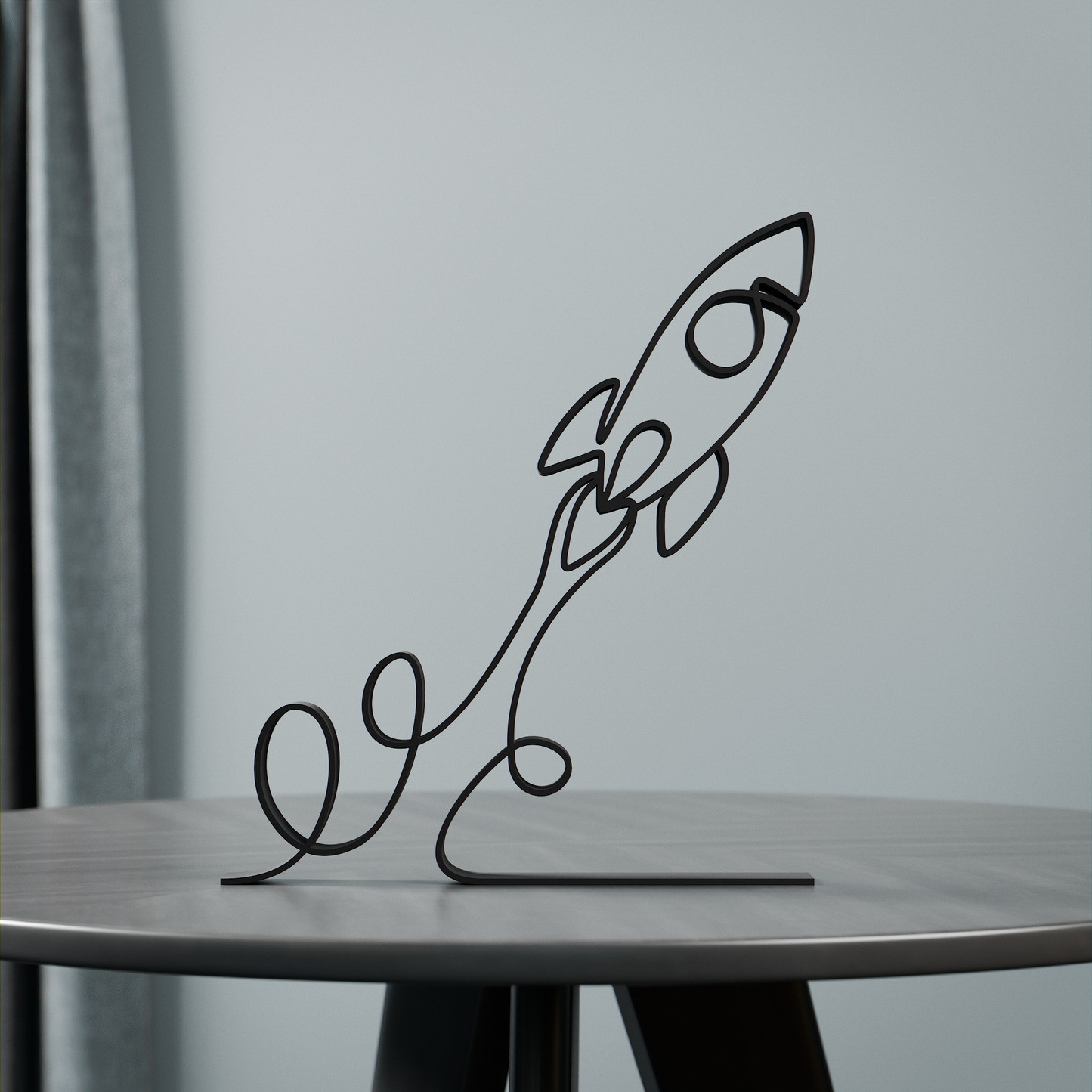 Launching Rocket - Customized Line Art Figure