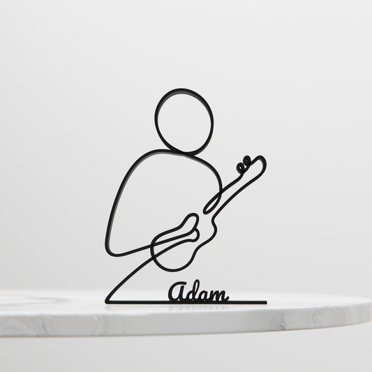 Ukulele Player - Customized Line Art Figure